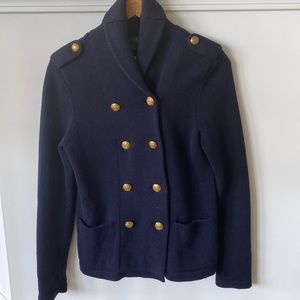 “Lauren Ralph Lauren” navy blue sweater; size small
